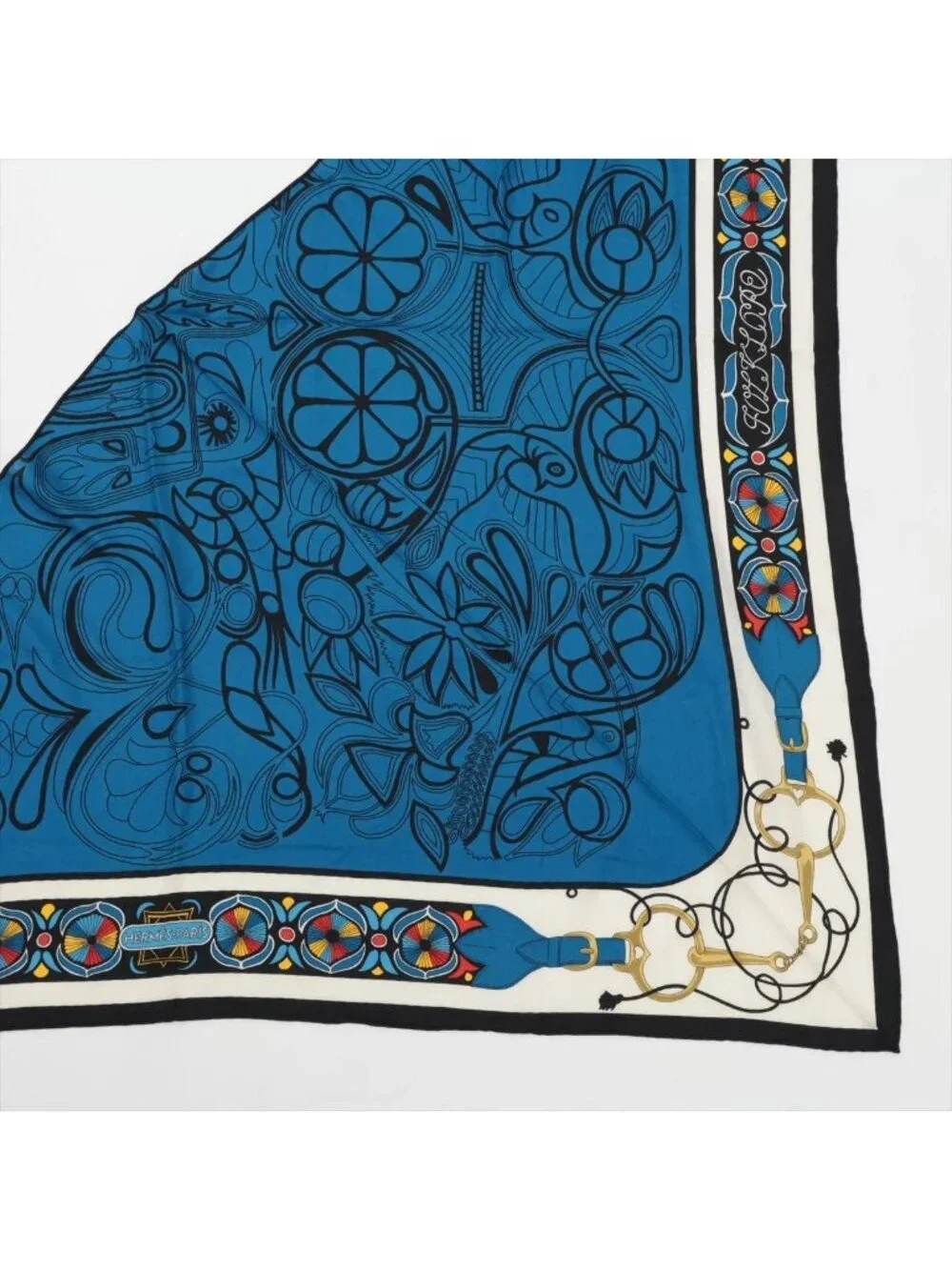 Hermes Carre Triangle Jean Folklore Scarf